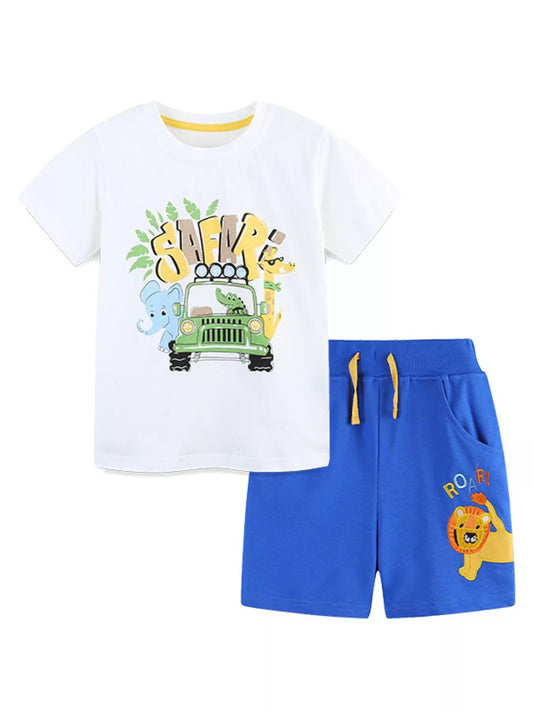 Children's Graphic Short Sleeve Tee and Shorts Set - PBNJ FASHIONS