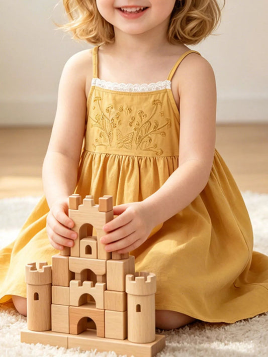 Children's Lace Detail Embroidered Dress - PBNJ FASHIONS