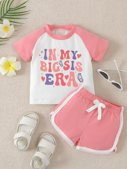 Children's Letter Graphic Tee and Shorts Set - PBNJ FASHIONS