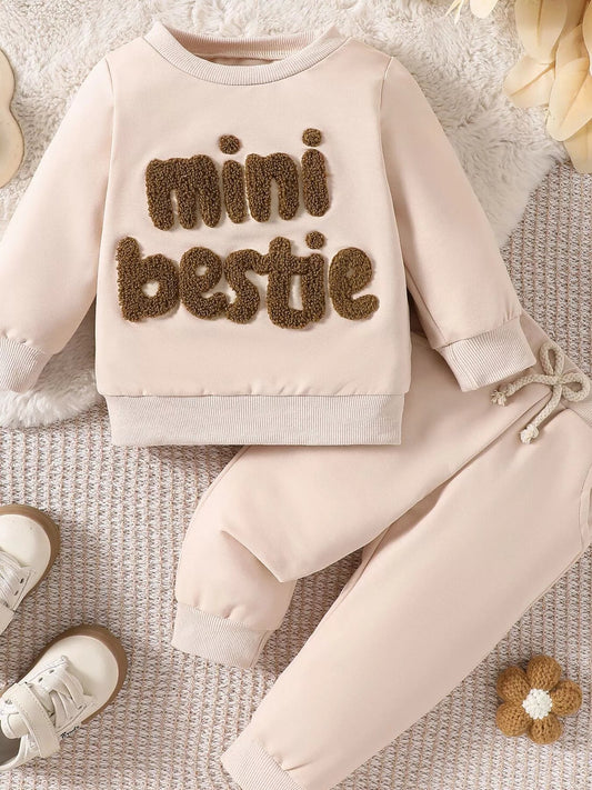 Children's Letter Round Neck Top and Pants Set - PBNJ FASHIONS