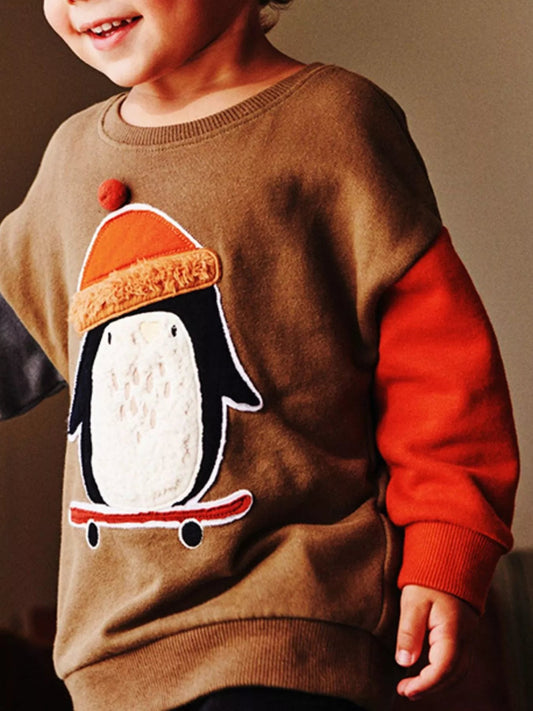 Children's Penguin Round Neck Sweatshirt - PBNJ FASHIONS