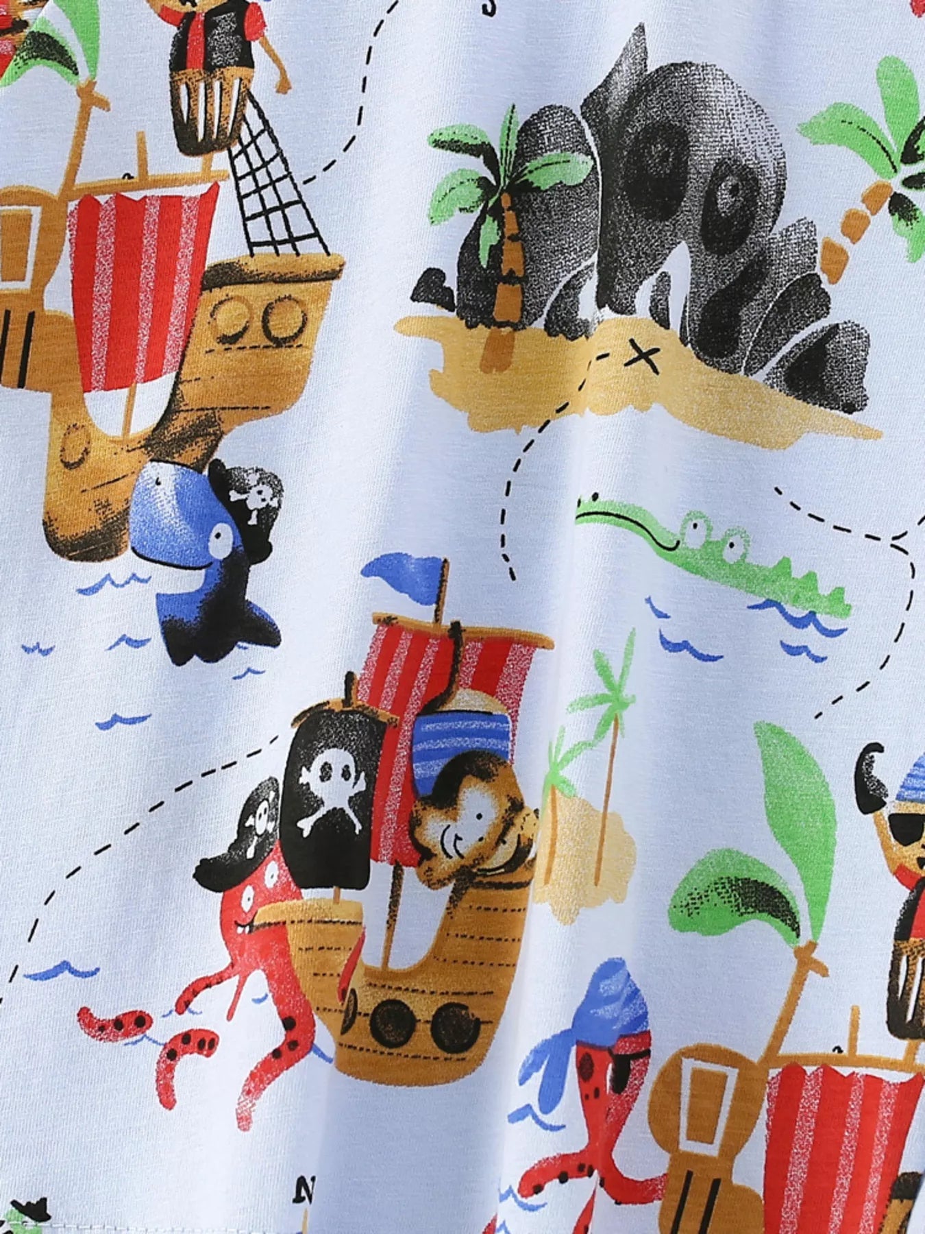 Kids' Pirate Adventure Short Sleeve Tee | 95% Cotton | Machine Wash | Sizes: 3-7 Years - PBNJ FASHIONS