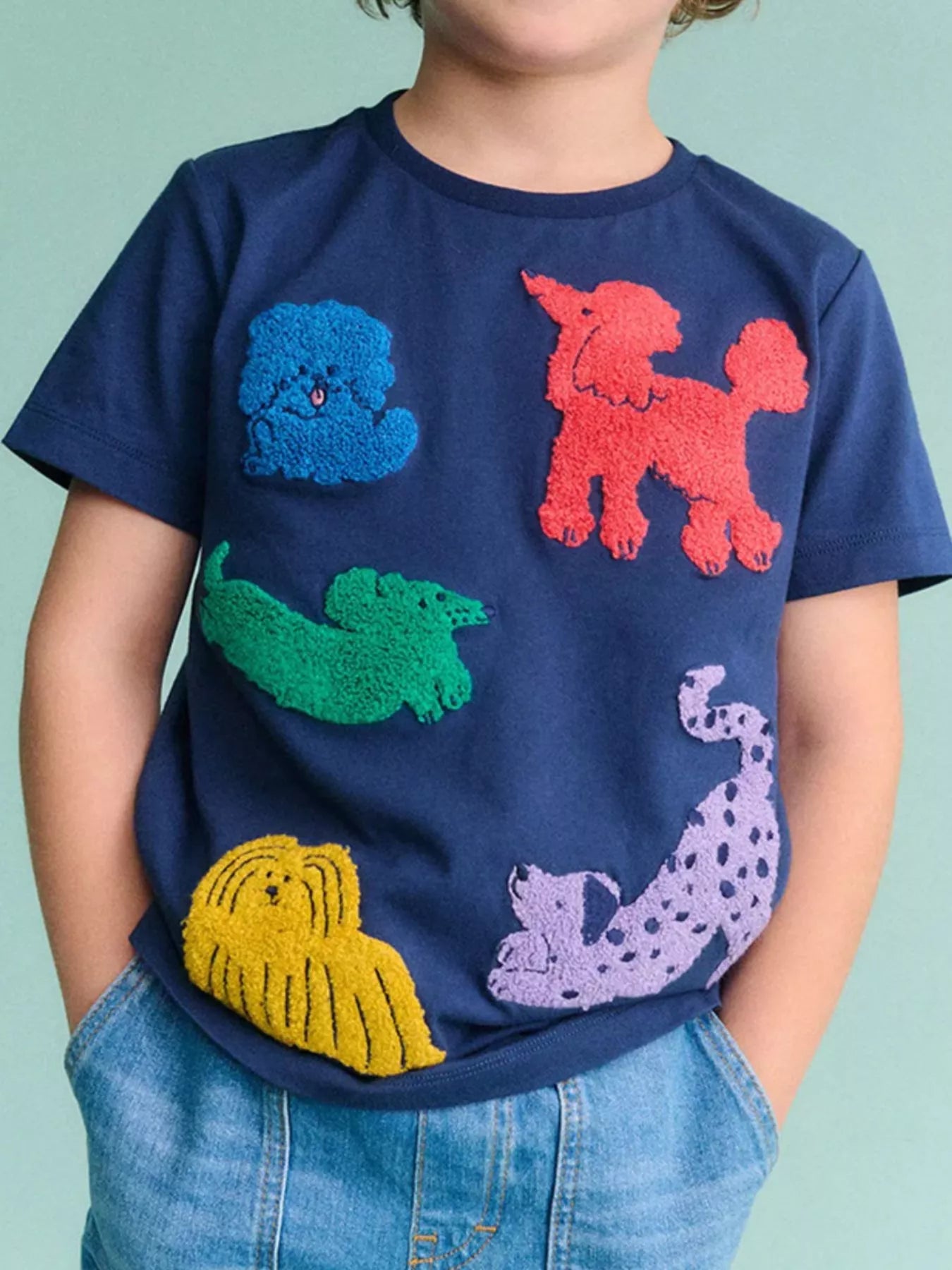 Children's Puppy Patch Round Neck T-Shirt - PBNJ FASHIONS