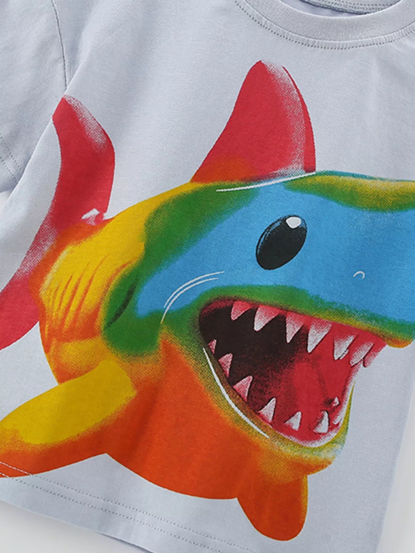 Children's Rainbow Shark Print Tee and Shorts Set - PBNJ FASHIONS
