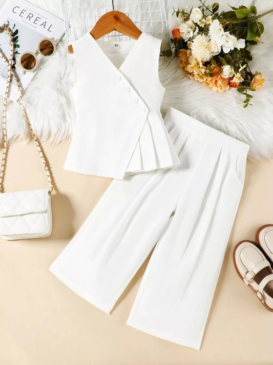 Children's Sleeveless Top and Wide Leg Pants Set - PBNJ FASHIONS