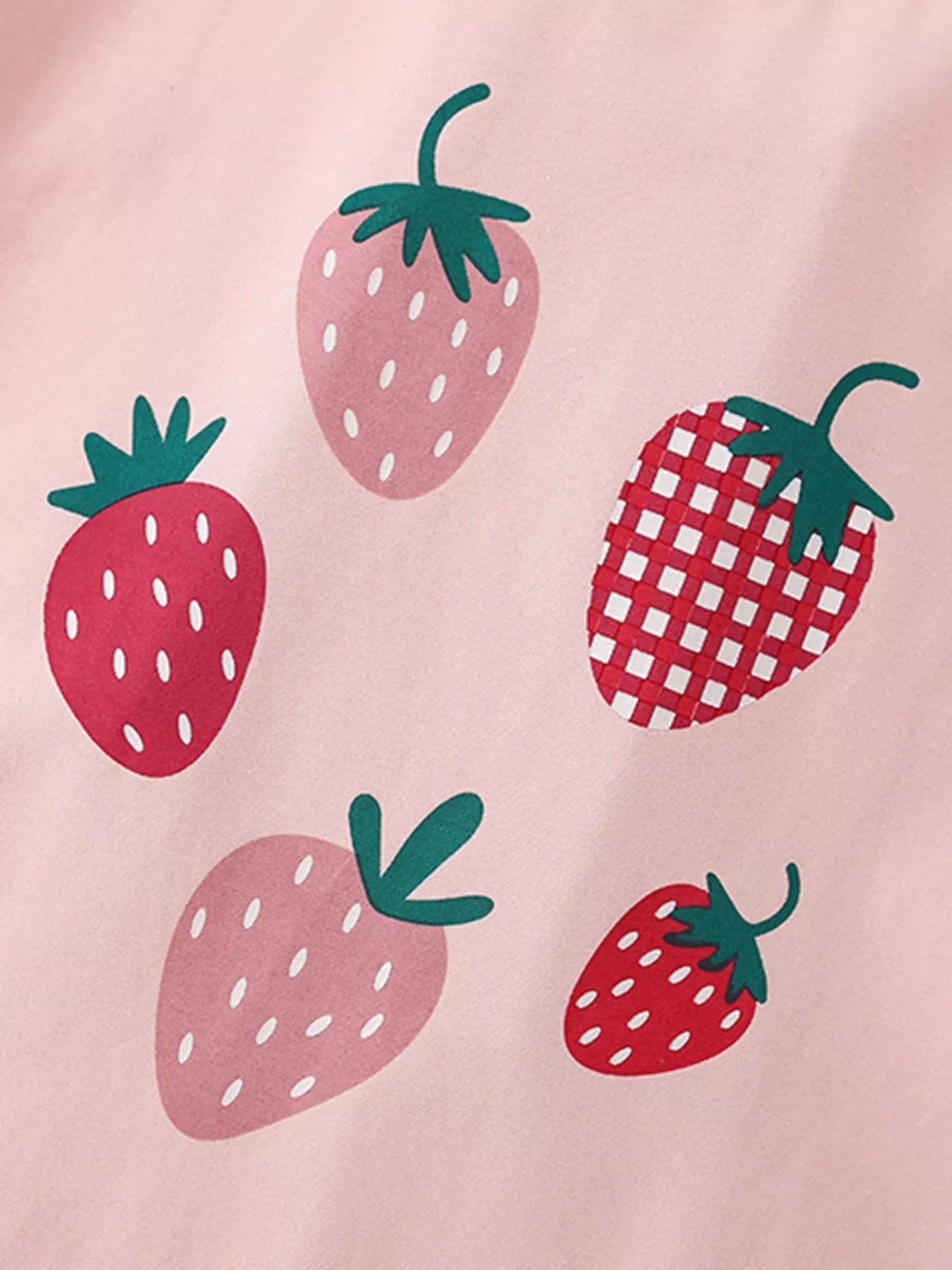 Children's Strawberry Print Ruffle Sleeve Casual Dress - PBNJ FASHIONS