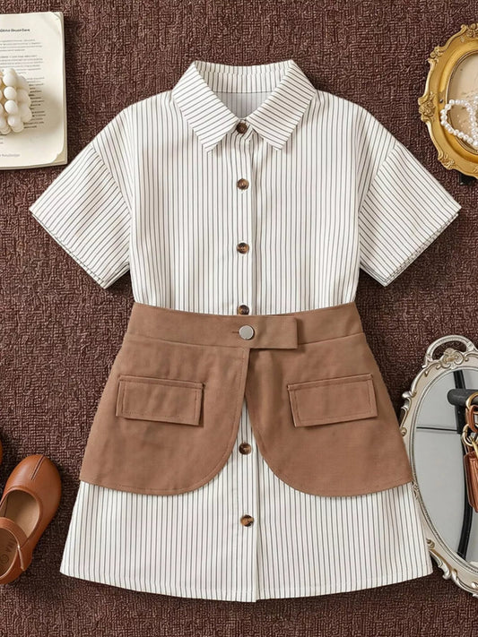 Children's Striped Shirt and Belly Band Set - PBNJ FASHIONS