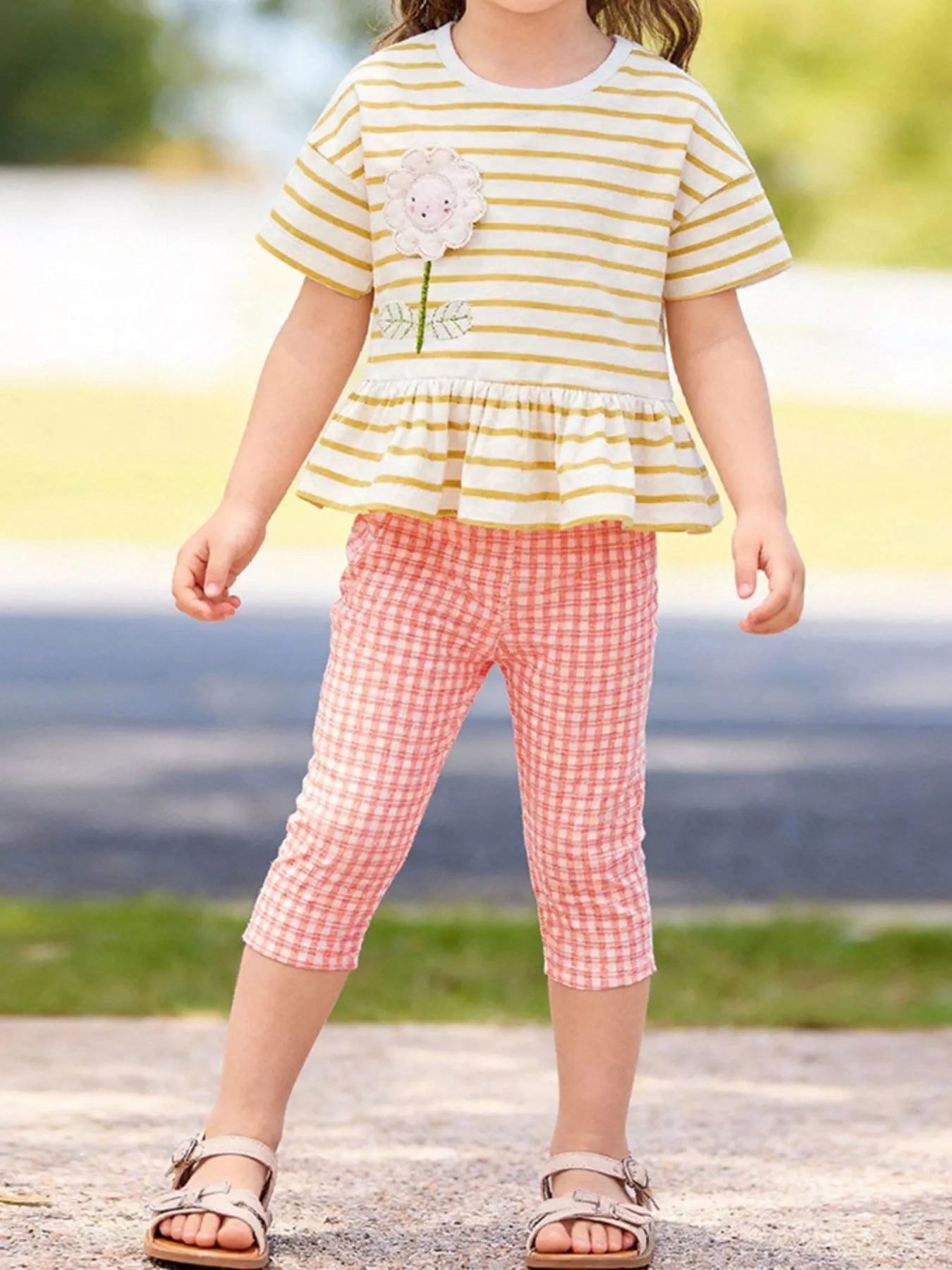 Children's Striped Top & Gingham Capri Set - PBNJ FASHIONS