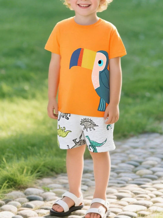 Children's Toucan Graphic Round Neck Tee - PBNJ FASHIONS