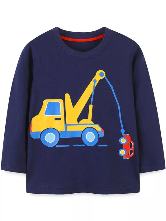 Children's Truck Graphic Long Sleeve T-Shirt - PBNJ FASHIONS