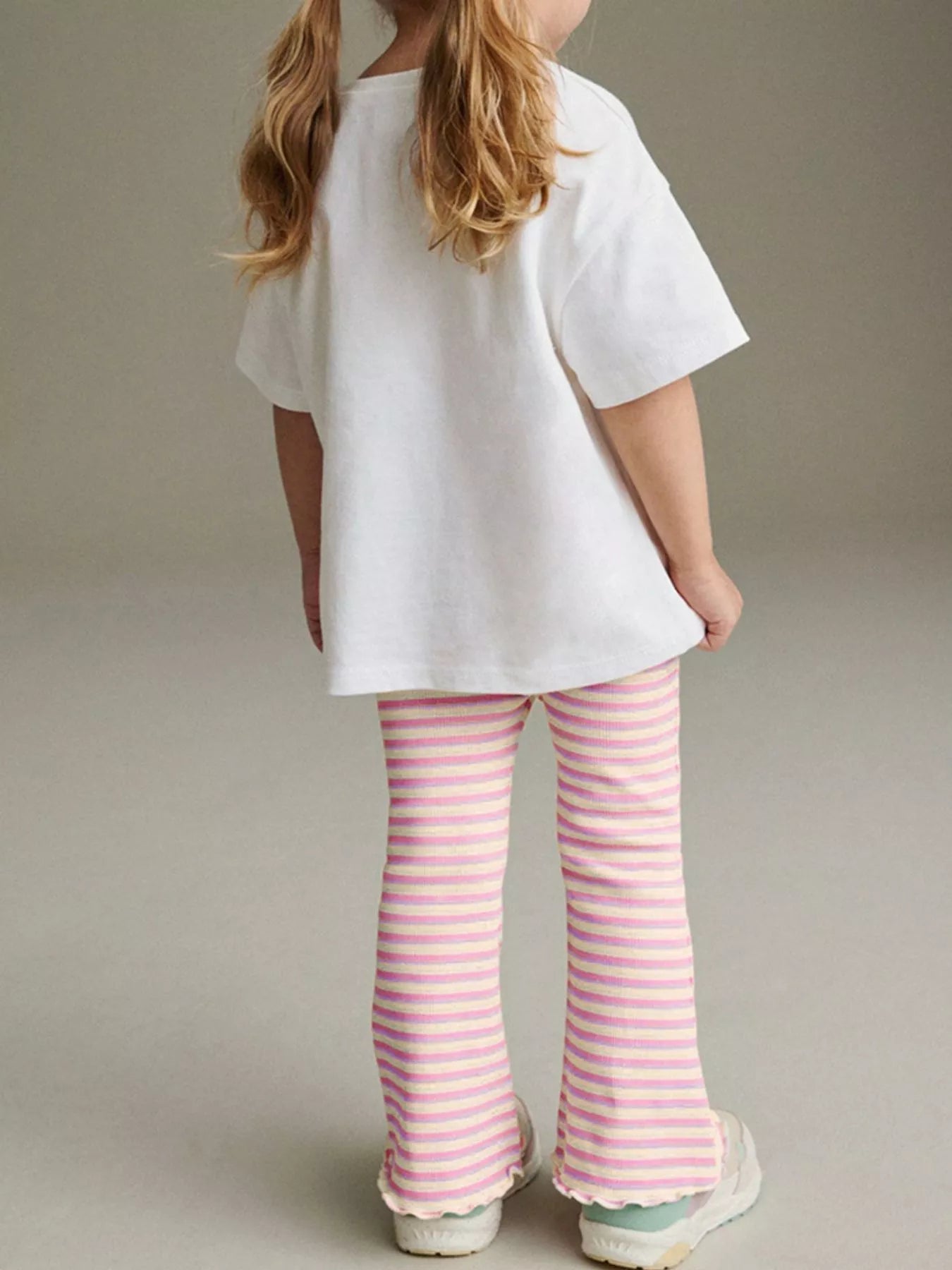 Children's Unicorn Graphic Tee and Striped Pants Set - PBNJ FASHIONS