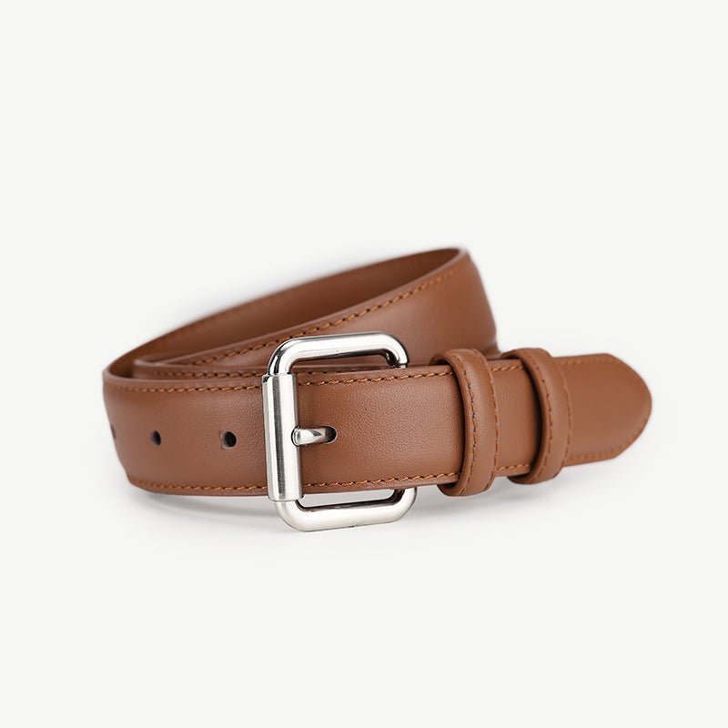 Classic Leather Belt with Buckle - PBNJ FASHIONS