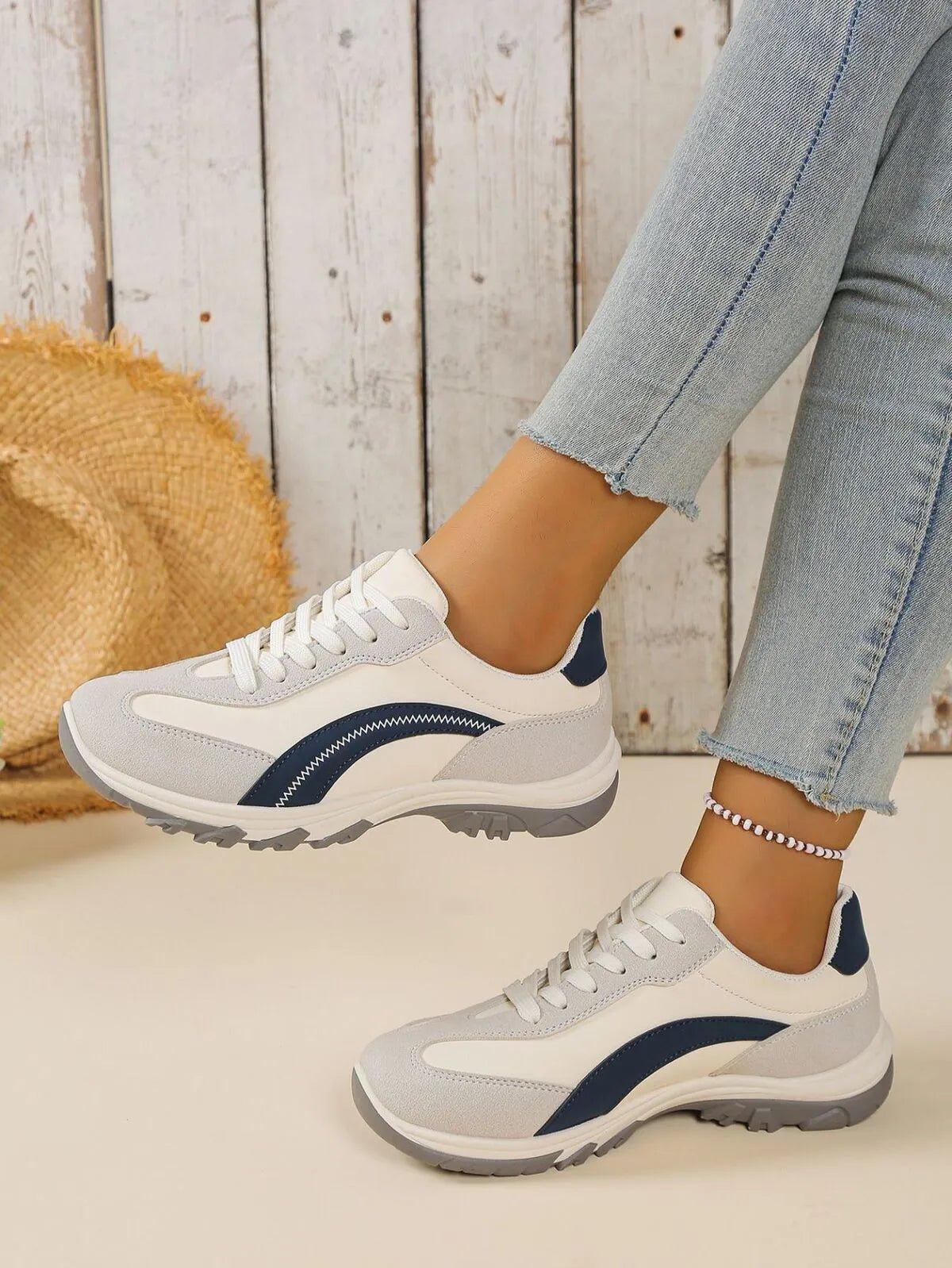 Contrast Lace Up Athletic - PBNJ FASHIONS