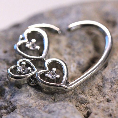 316L Stainless Steel Love in the Air Heart Cartilage Earring-0
