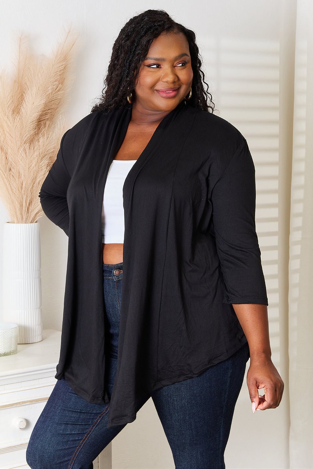 Culture Code Full Size Open Front Cardigan - PBNJ FASHIONS
