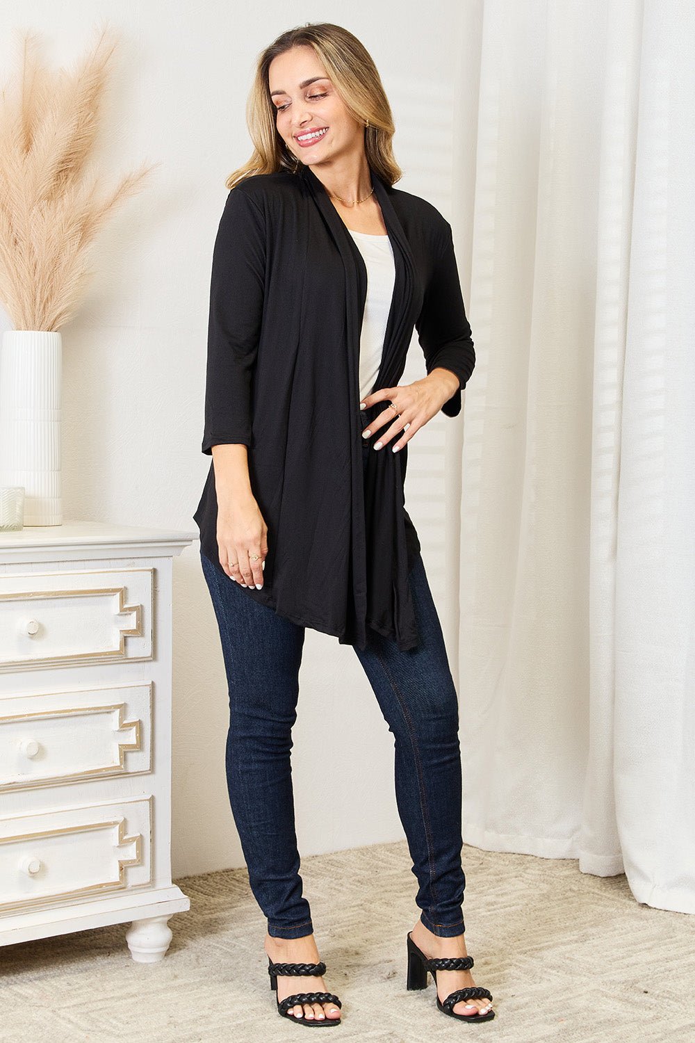 Culture Code Full Size Open Front Cardigan - PBNJ FASHIONS