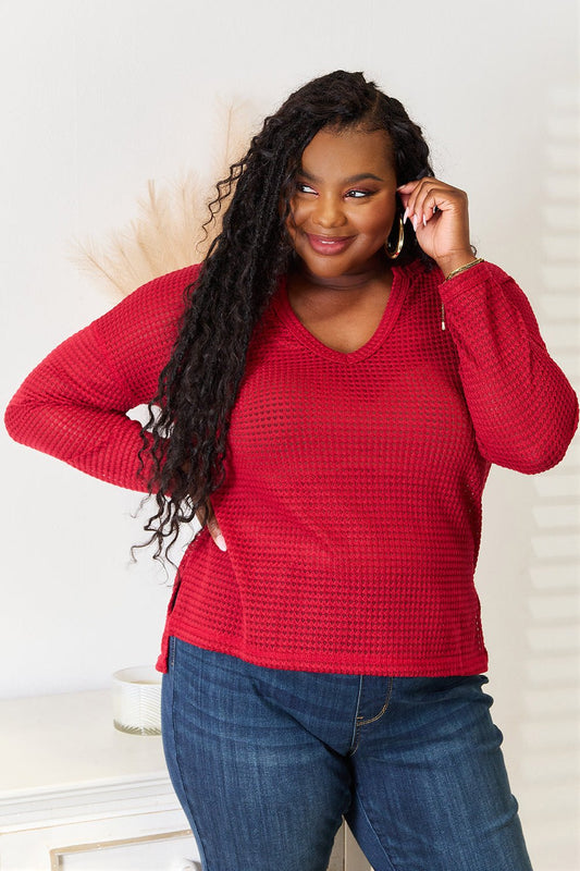 Culture Code Full Size Wide Notch Relax Top - PBNJ FASHIONS