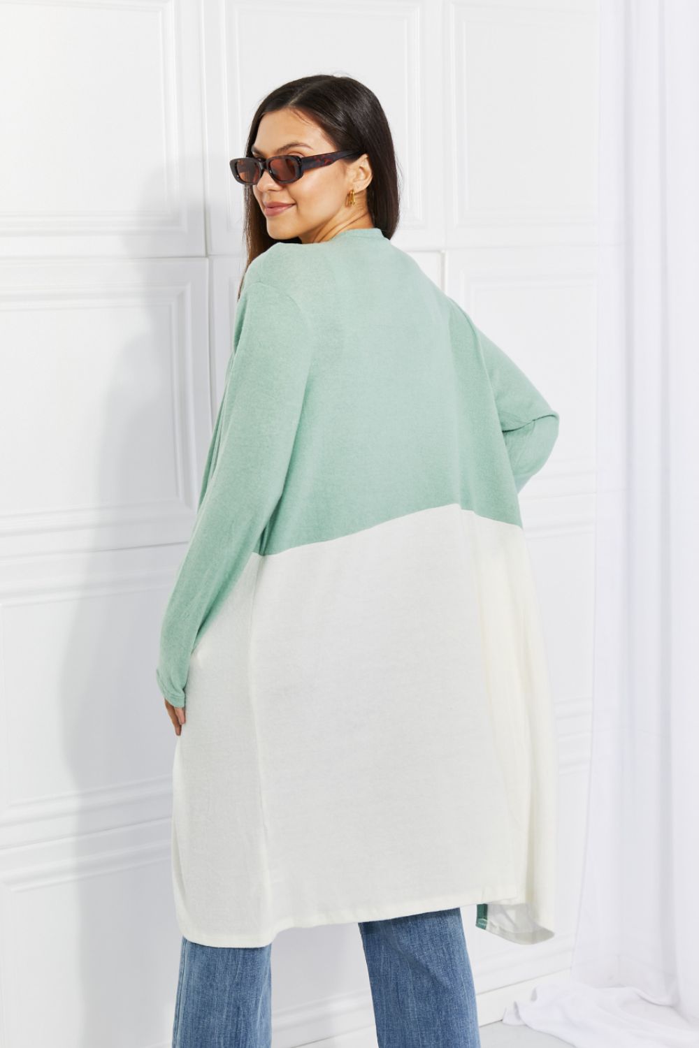 Culture Code Until You Came Color Block Duster Cardigan - PBNJ FASHIONS