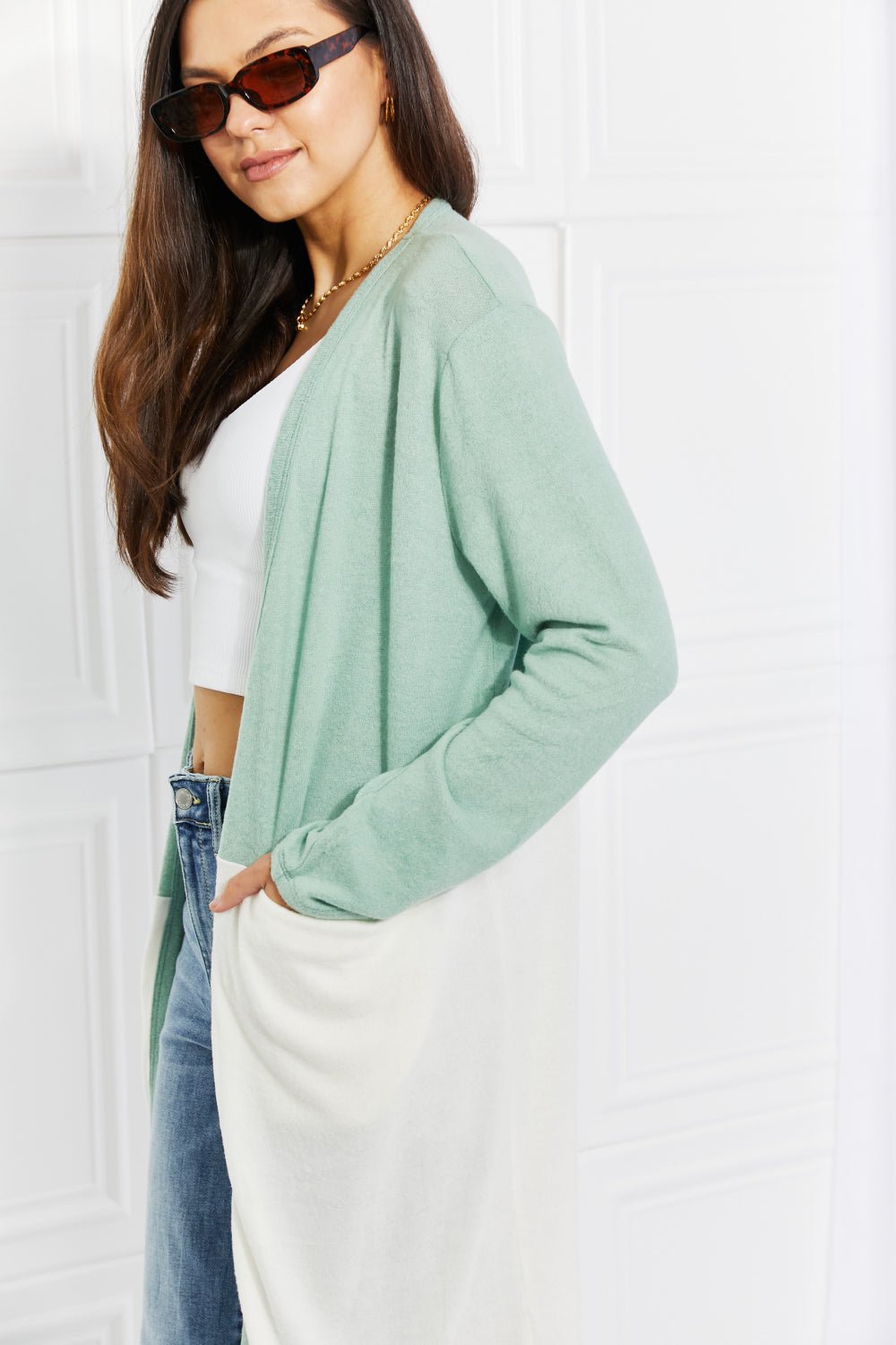 Culture Code Until You Came Color Block Duster Cardigan - PBNJ FASHIONS