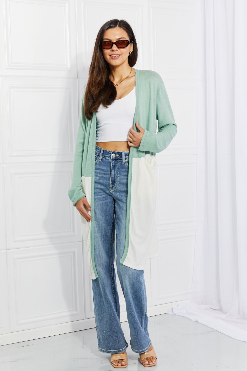 Culture Code Until You Came Color Block Duster Cardigan - PBNJ FASHIONS