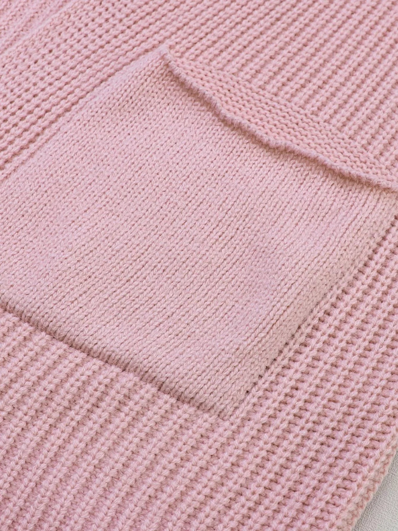 Cozy Chunky Knit Cardigan Sweater - Dusty PinkS