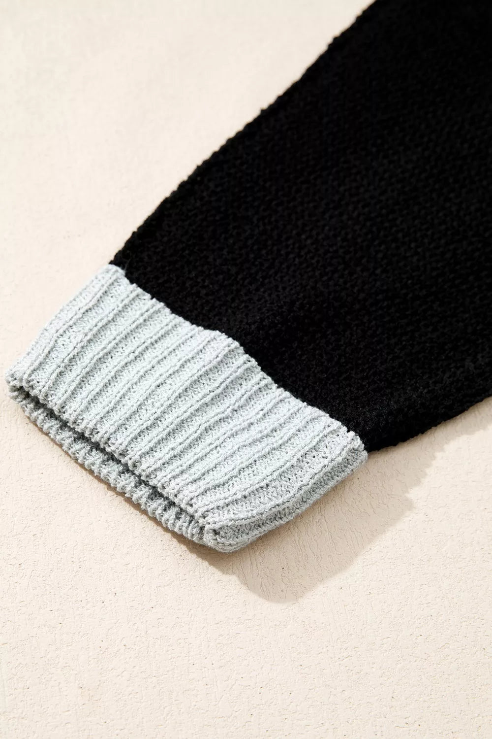 Color Block Knit V Neck Loose Sweater - PBNJ FASHIONS