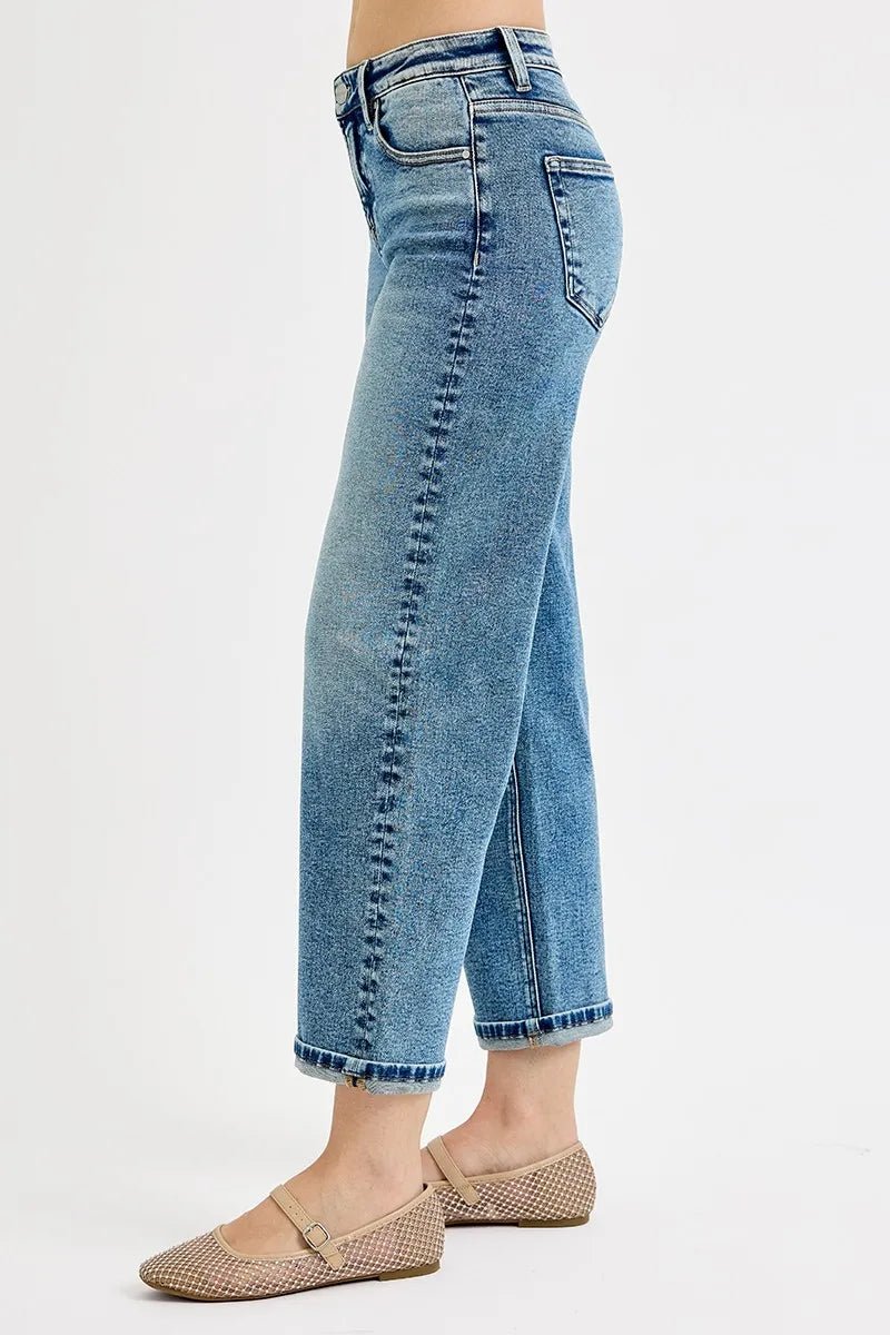 RISEN Full Size High Rise Crop Boyfriend Jeans Plus Size - PBNJ FASHIONS