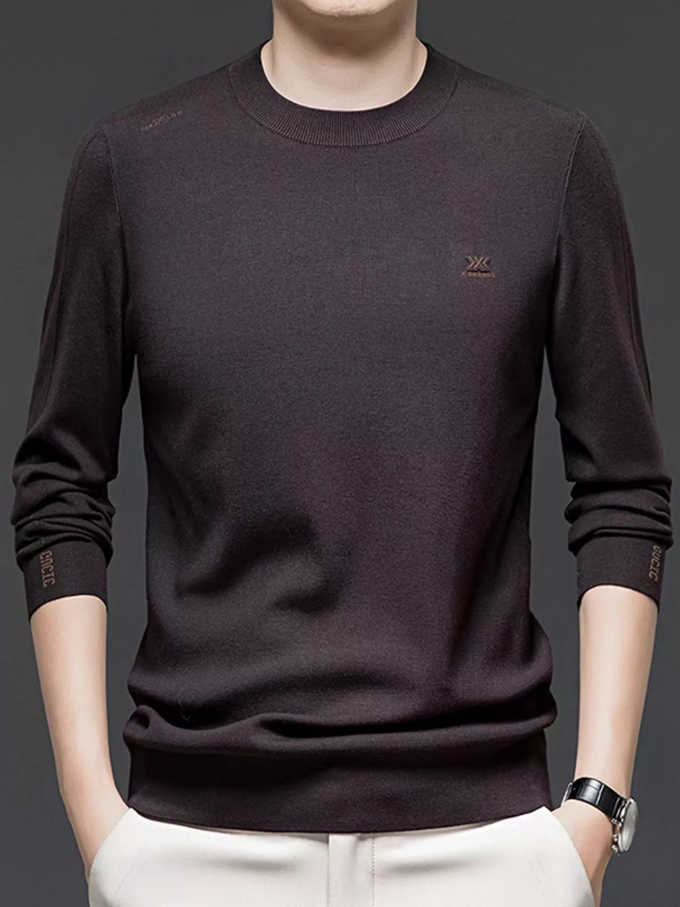Men's Plus Size Long Sleeve Slim Fit Knit Top - PBNJ FASHIONS