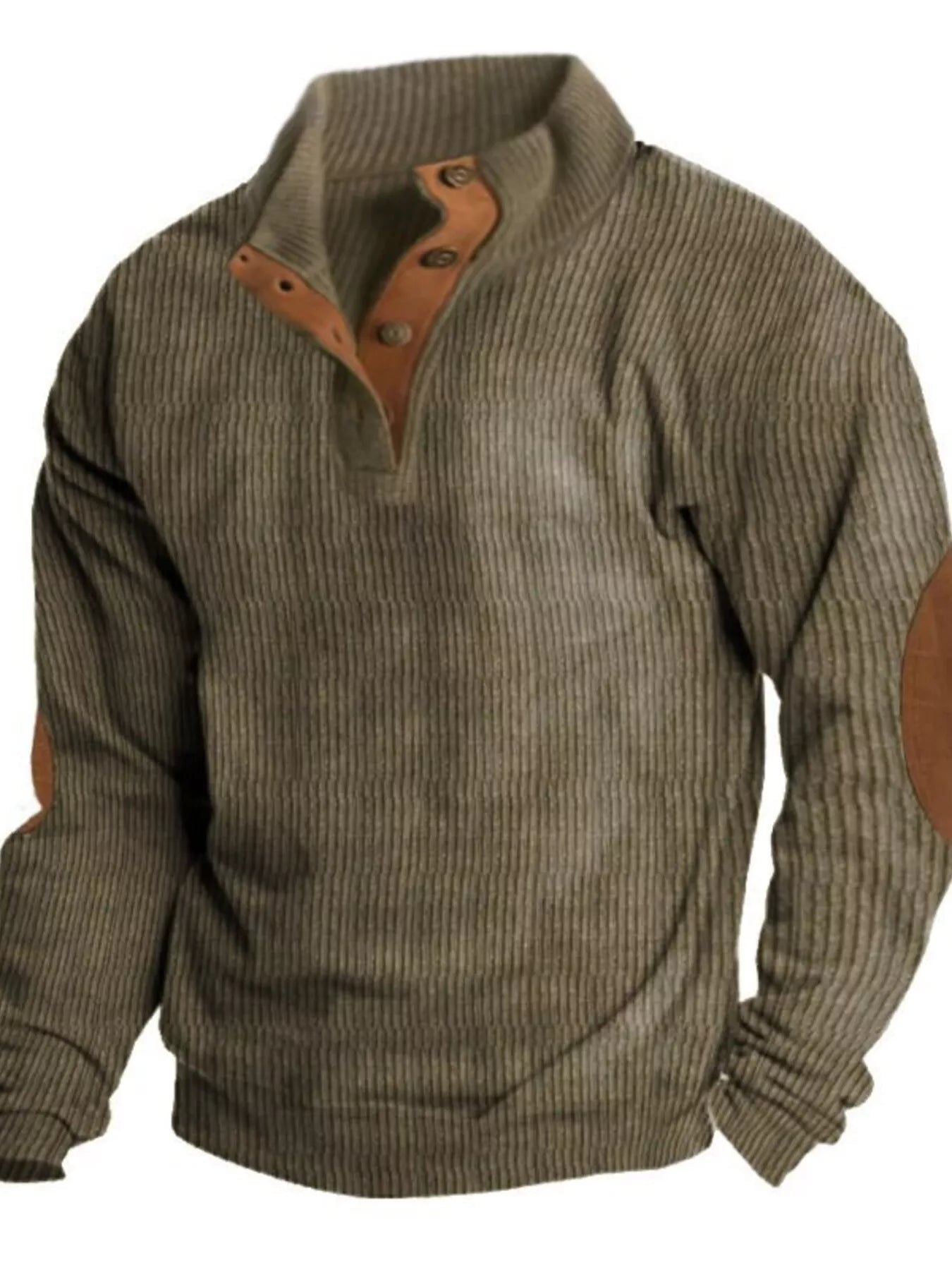 Men's Full Size Button Detail Long Sleeve Sweatshirt Plus Size - PBNJ FASHIONS