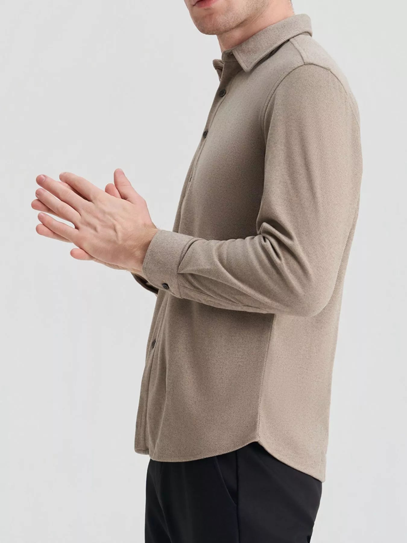 Men's Plus Size Casual Long Sleeve Button - Down Shirt - PBNJ FASHIONS