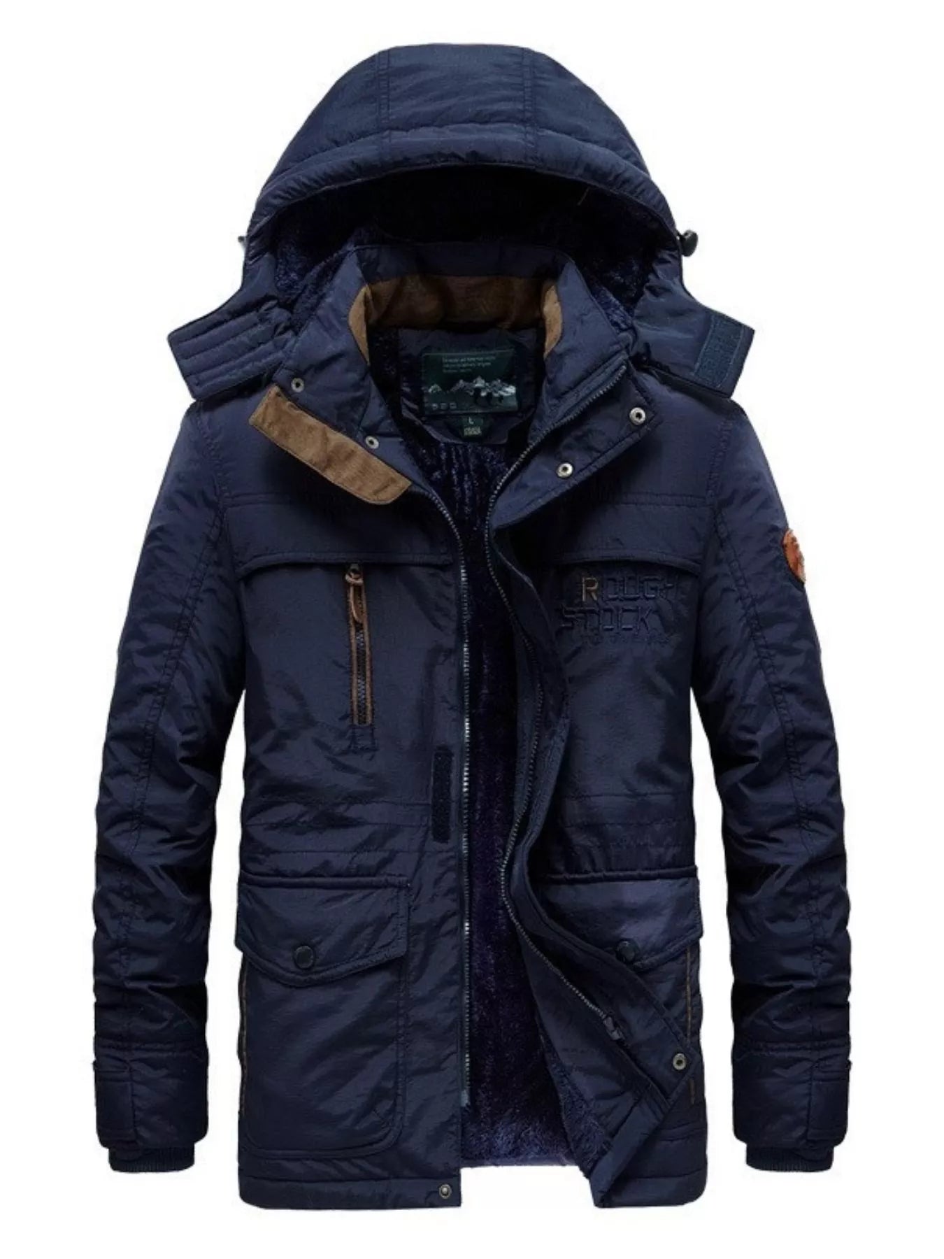 Men's Plus Size Winter Zip Up Hooded Parka Jacket - PBNJ FASHIONS