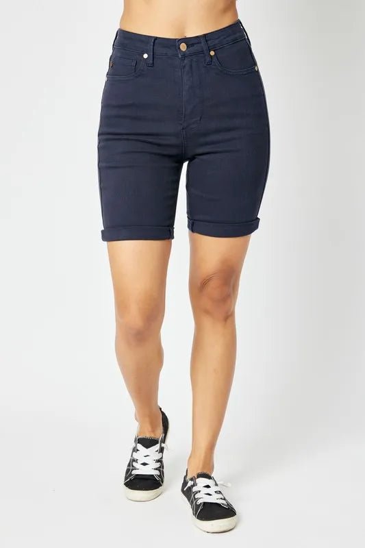 Judy Blue Full Size High Waist Tummy Control Bermuda Shorts - PBNJ FASHIONS