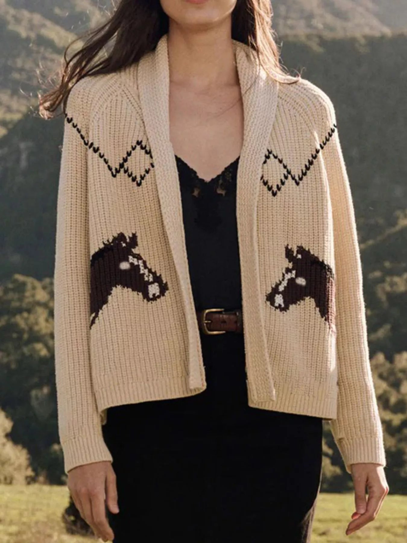 Open Front Long Sleeve Cardigan - PBNJ FASHIONS