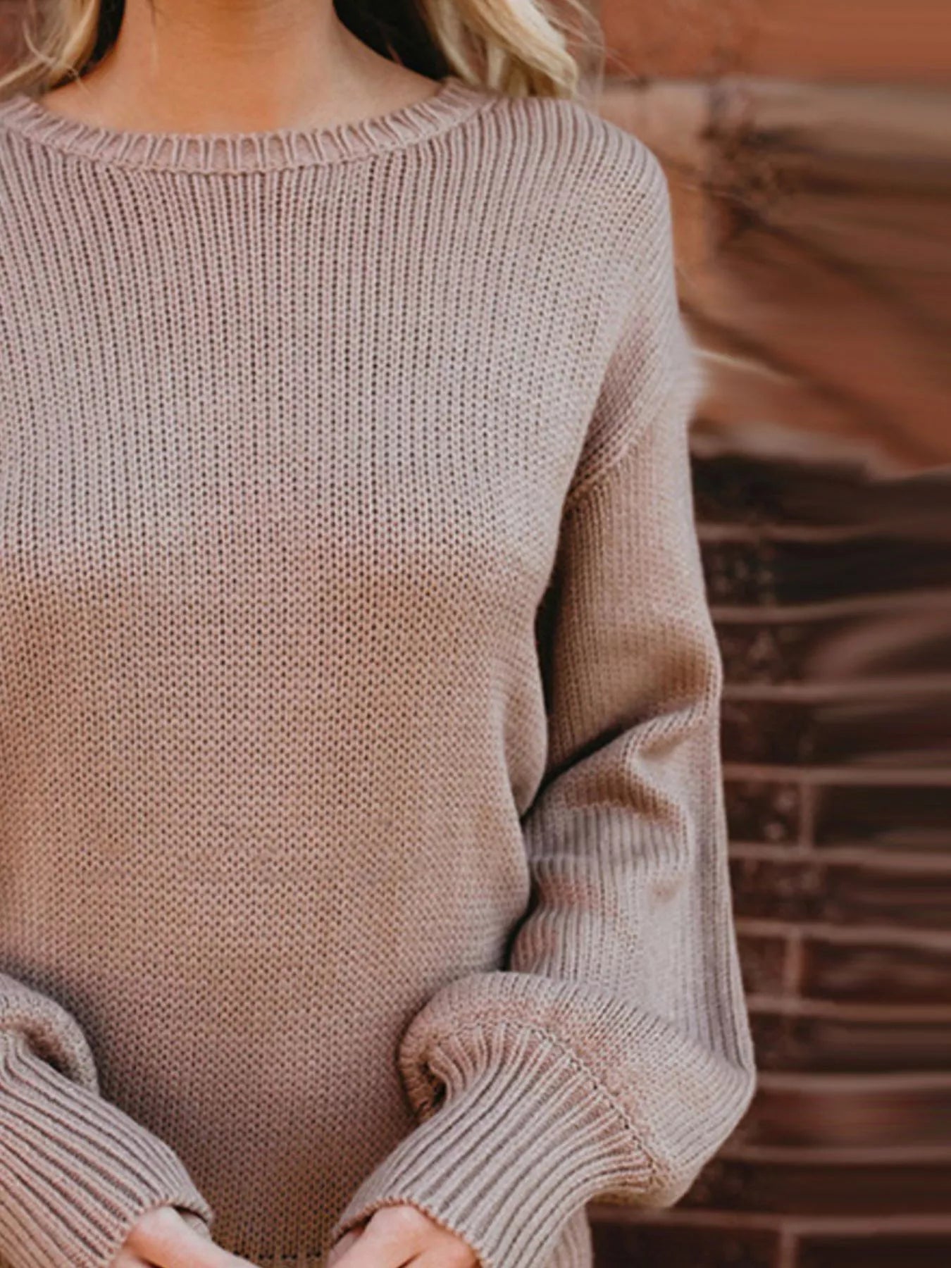 Tied Back Long Sleeve Sweater - PBNJ FASHIONS