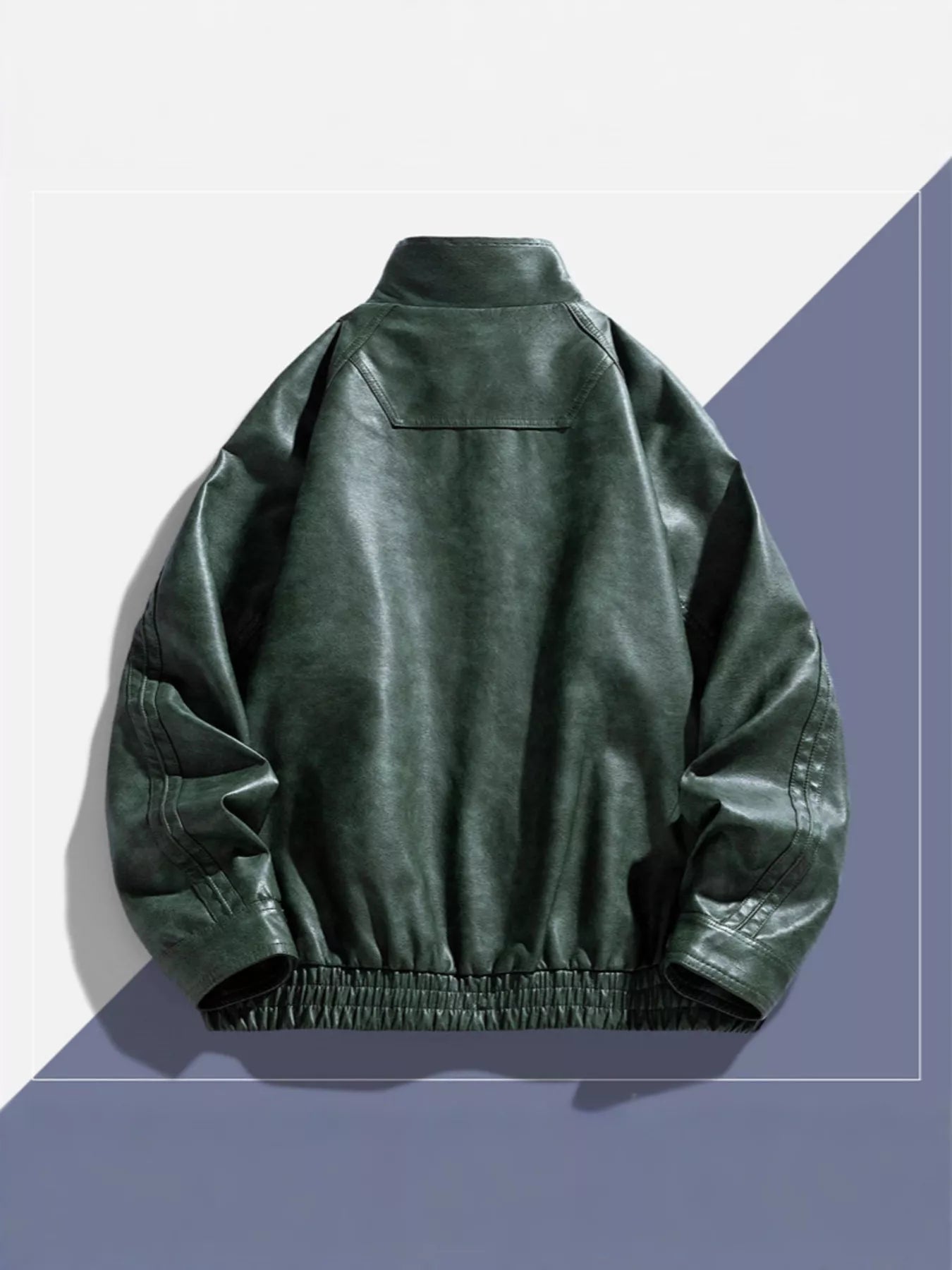 Men's Plus Size Vintage Style Faux Leather Moto Jacket - PBNJ FASHIONS