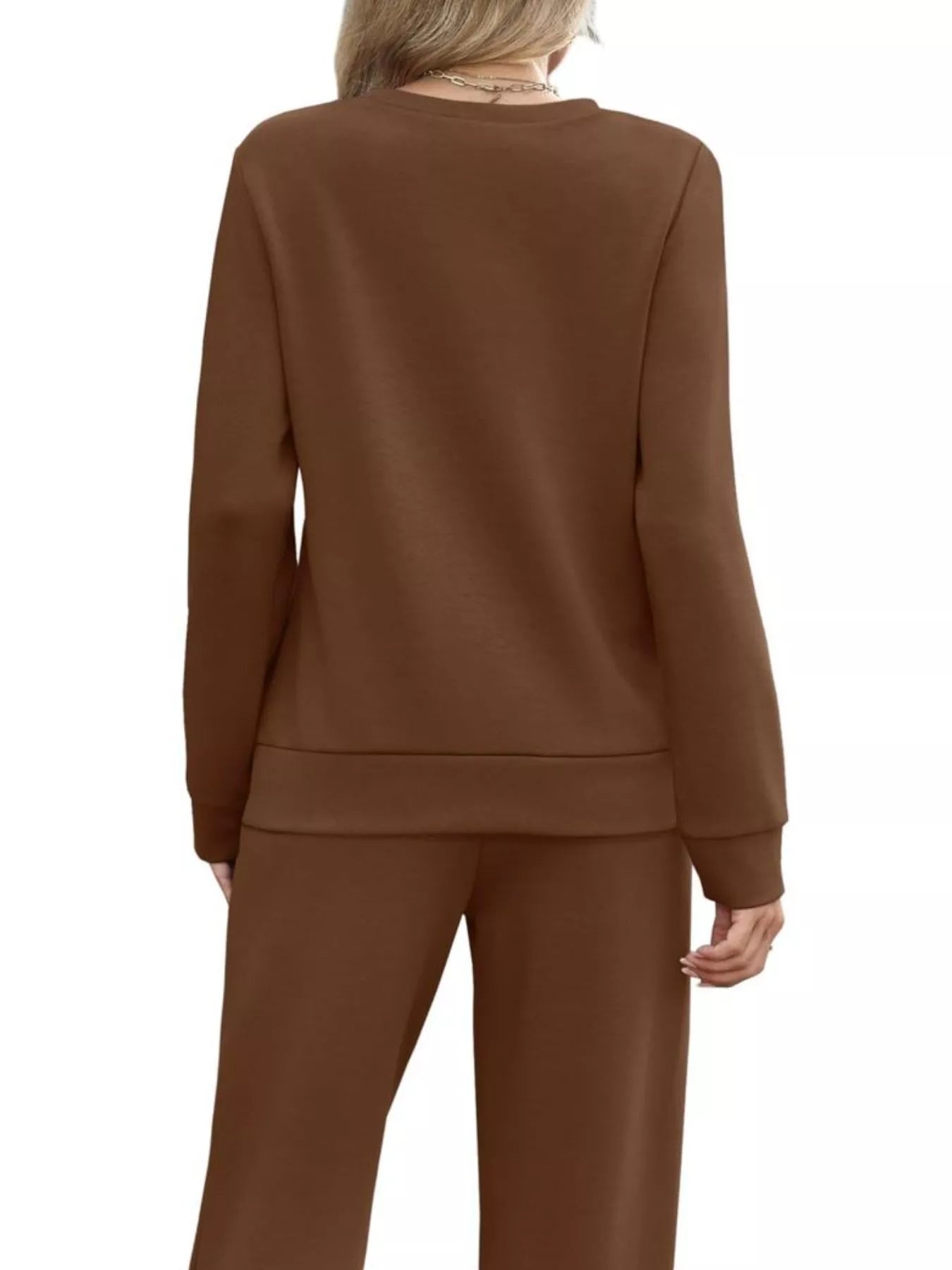 Full Size Casual Long Sleeve Top and Pants Set Plus Size - PBNJ FASHIONS