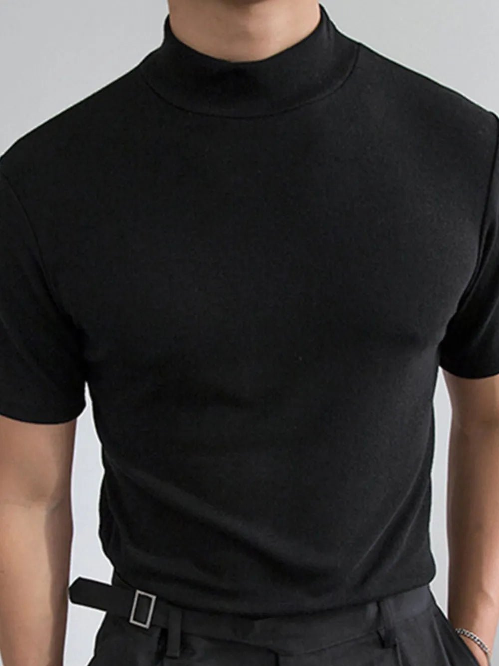Men's Full Size Mock Neck Short Sleeve T-Shirt Plus Size - PBNJ FASHIONS