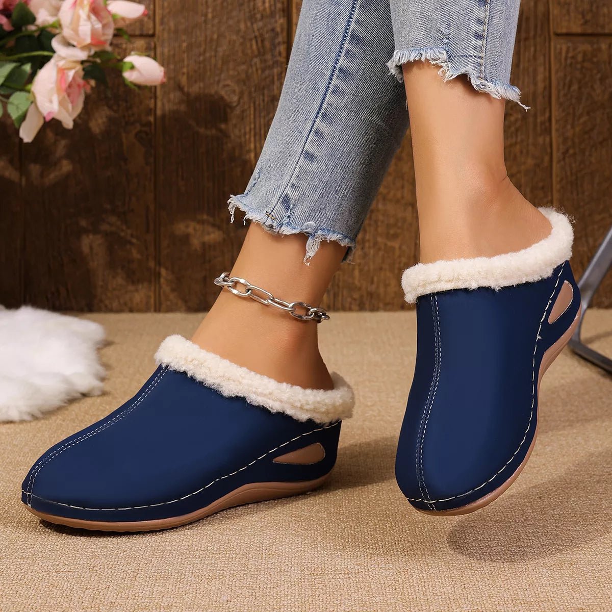 Cozy Plush Lined Wedge Slippers - PBNJ FASHIONS