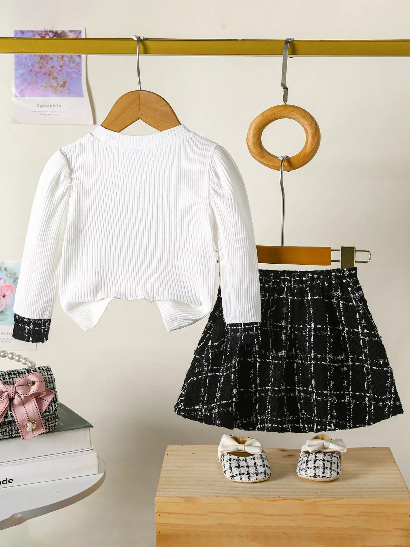 Children's Plaid Heart Top and Skirt Set - PBNJ FASHIONS