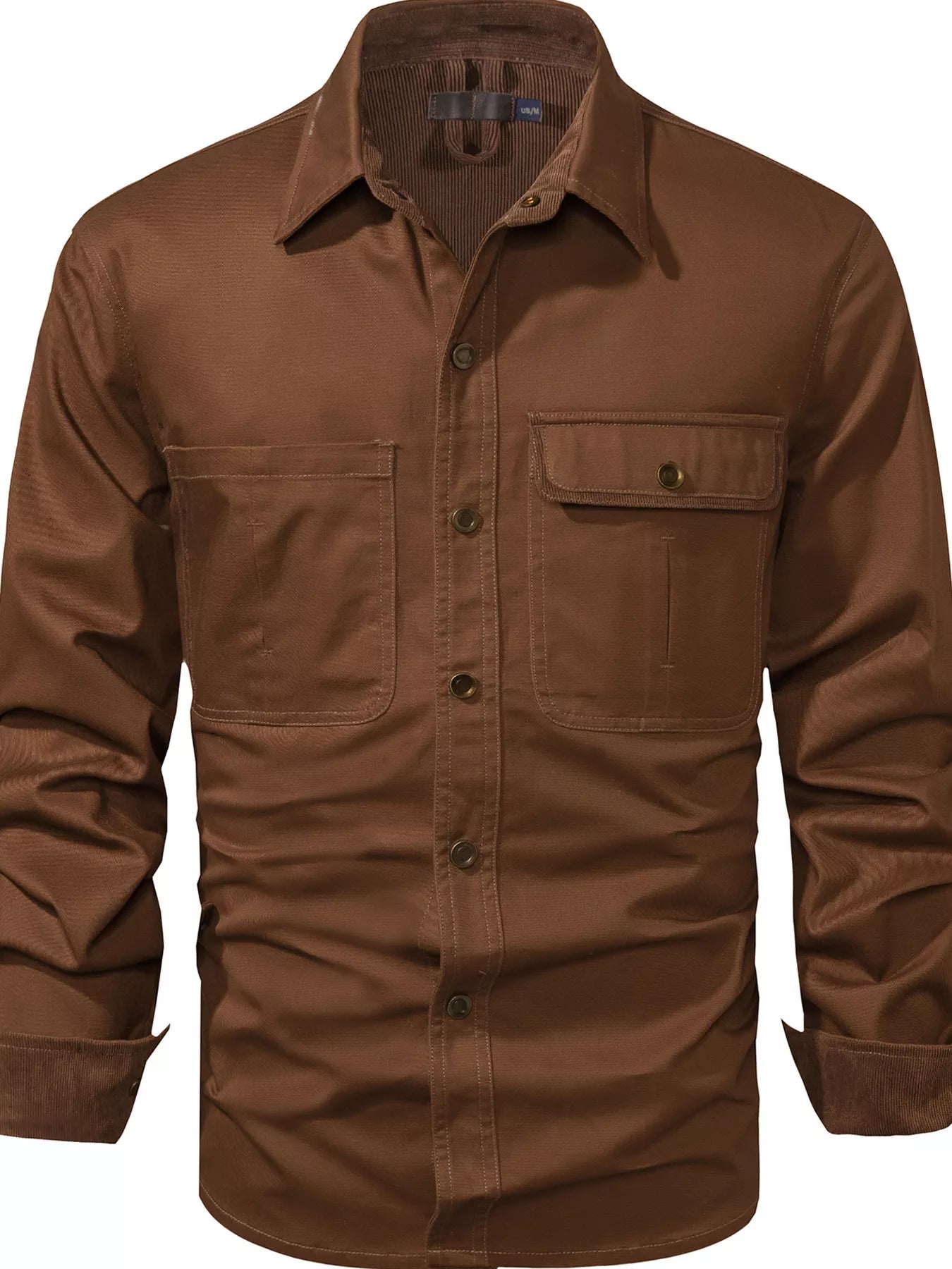 Men's Casual Long Sleeve Button - Down Shirt with Pockets - PBNJ FASHIONS
