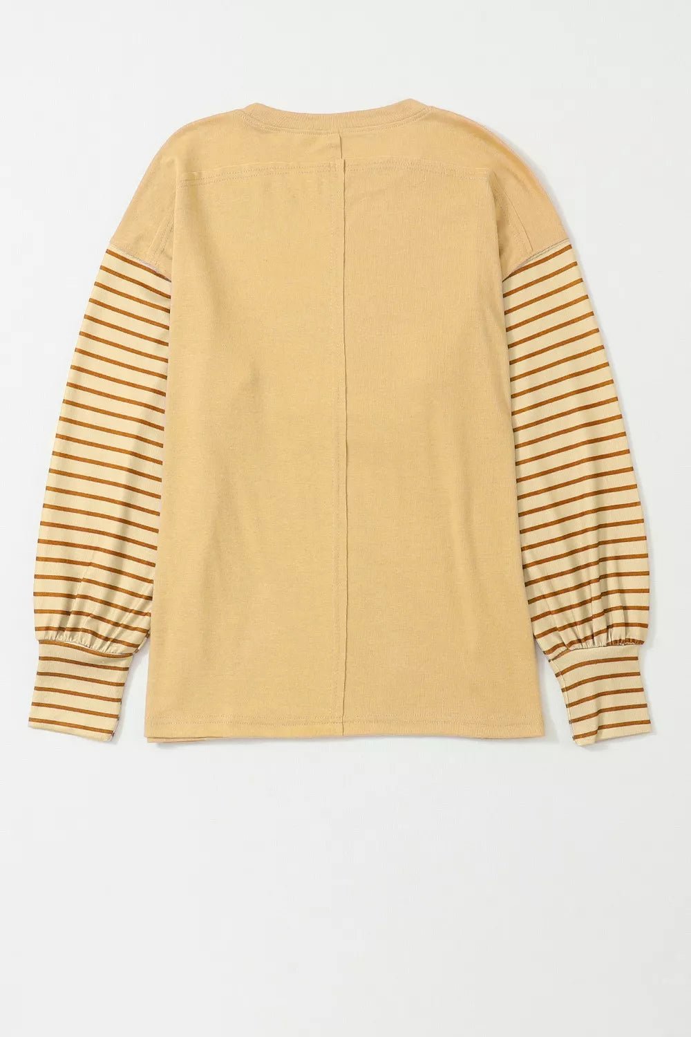 Colorblock Striped Bishop Sleeve Top - PBNJ FASHIONS