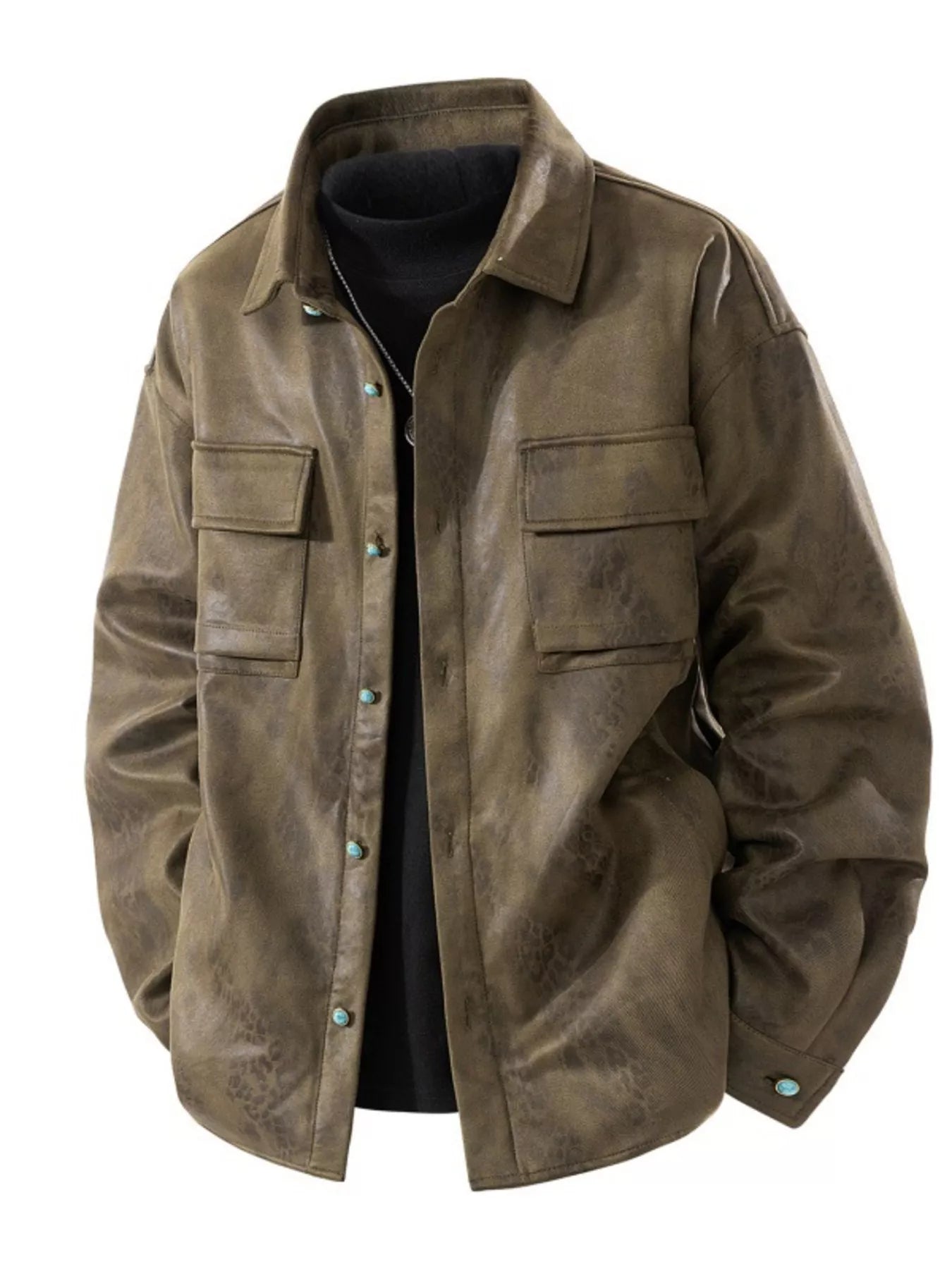 Men's Plus Size Button Up Casual Jacket - PBNJ FASHIONS