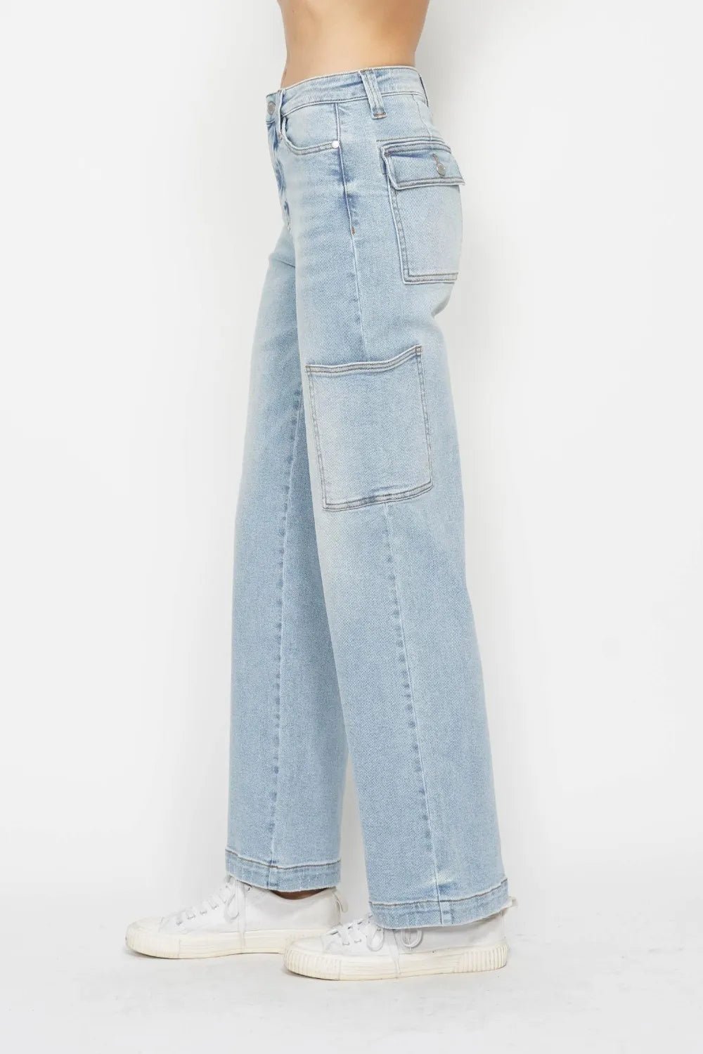 Judy Blue Full Size High Waist Straight Cargo Jeans - PBNJ FASHIONS