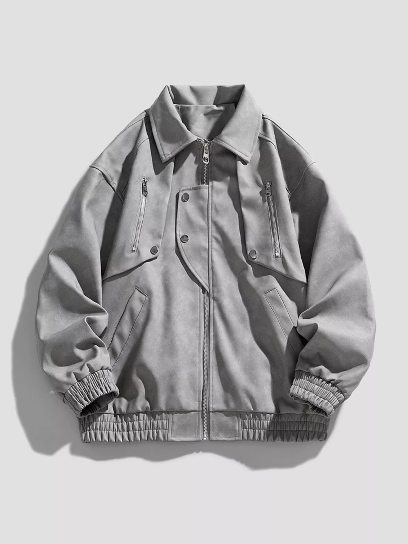 Men's Plus Size Zip - Up Collared Neck Jacket - PBNJ FASHIONS