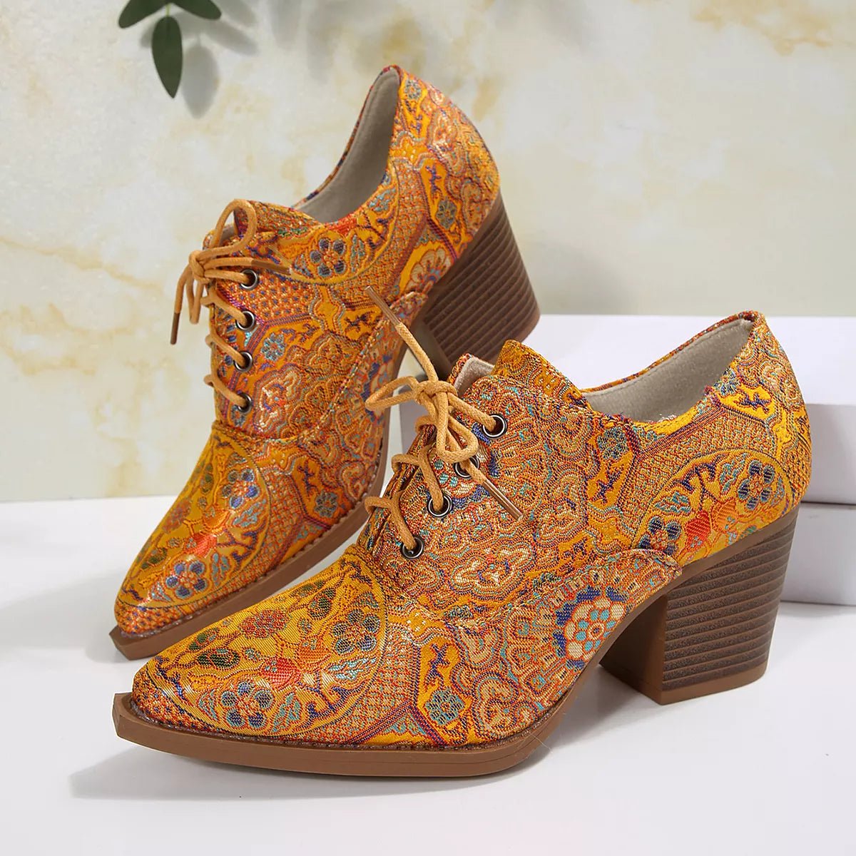 Point Toe Block Heels Ankle Boots - PBNJ FASHIONS