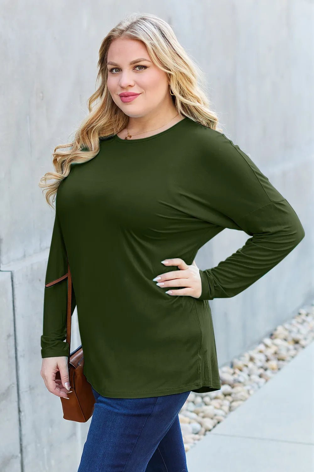 Basic Bae Full Size Round Neck Dropped Shoulder T-Shirt - PBNJ FASHIONS