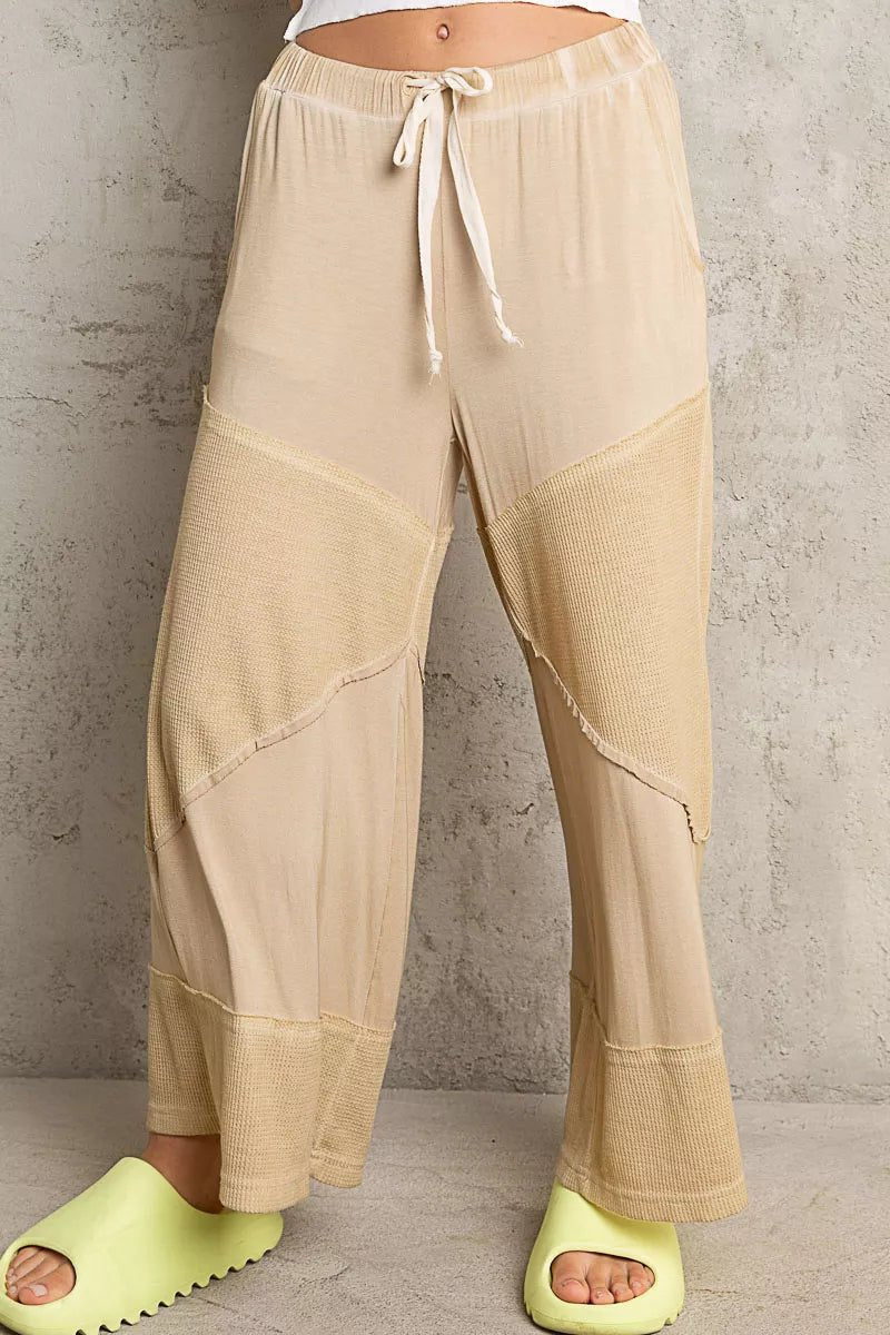 POL Elastic Waistband Wide Leg Pants with Drawstring - PBNJ FASHIONS