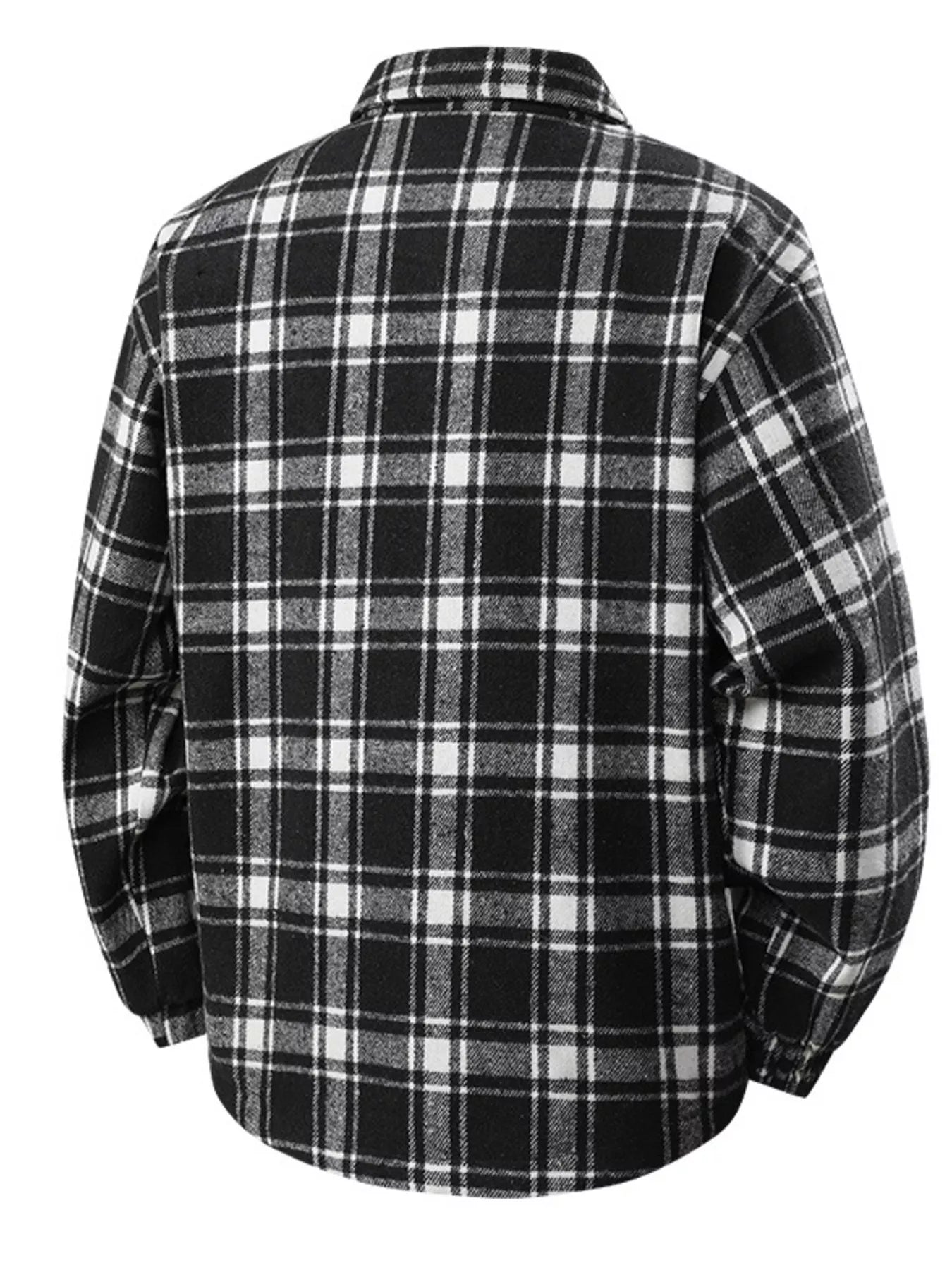 Men's Plus Size Plaid Button - Up Casual Shacket - PBNJ FASHIONS