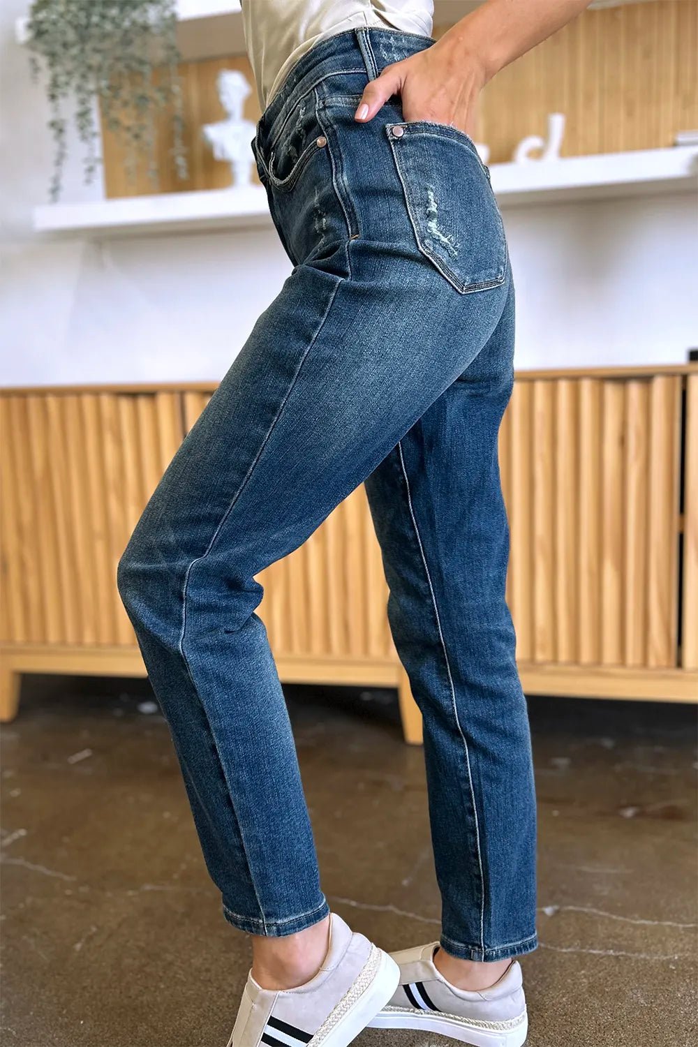 Judy Blue Full Size Tummy Control High Waist Slim Jeans - PBNJ FASHIONS