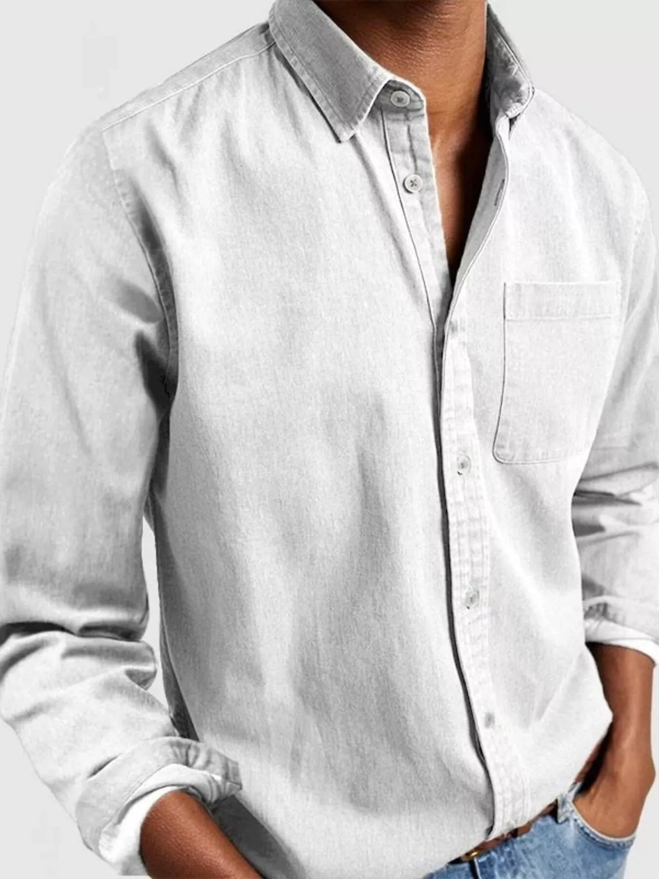 Men's Full Size Button Up Long Sleeve Shirt Plus Size - PBNJ FASHIONS